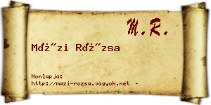 Mázi Rózsa névjegykártya