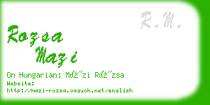 rozsa mazi business card